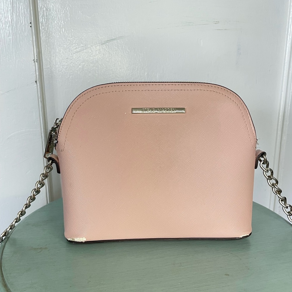 Steve Madden Pink Crossbody Bag Dome Shape Chain Strap